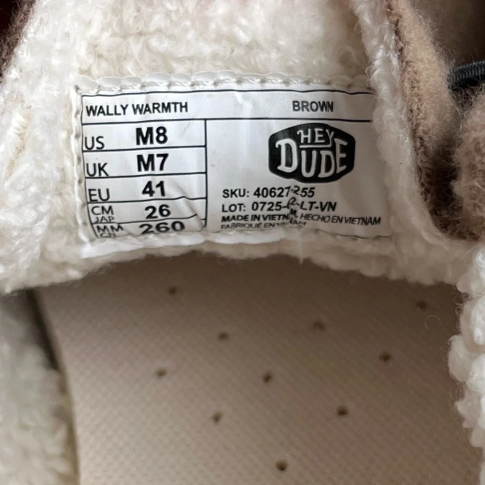 🆕 Hey Dude Wally Warmth Mens Slip-on Size 8 Casual Brown